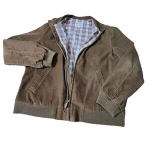Brooks Brothers Vintage Brown Corduroy Harrington Plaid Lined Bomber Jacket - L